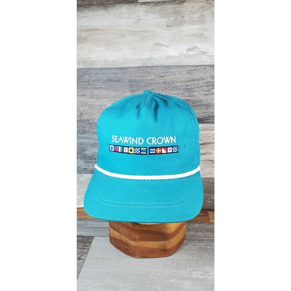 Vintage Seawind Crown Cruise Blue Snapback Rope Hat Cap MADE IN AMERICA - Rare - Picture 13 of 15